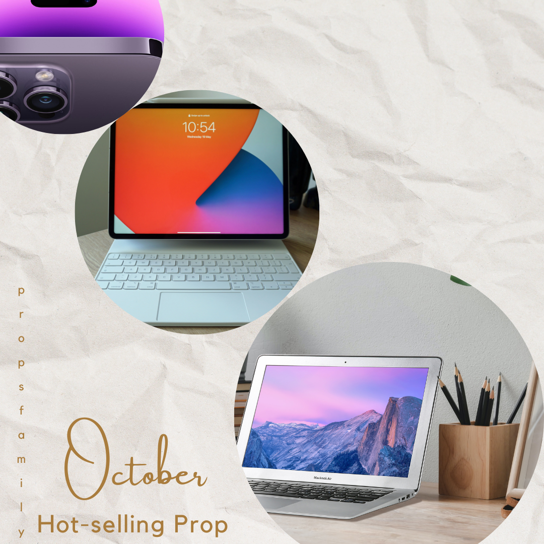 Realistic prop computer setup for showroom display with YIJIA Decoration branding