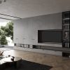 60 inch dummy TV in modern living room for showroom decoration